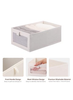 SYOSI Foldable Cotton Linen Fabric Storage Bin with Clear Mesh Window - Stylish, Practical, and Versatile Organizer  - Image 2