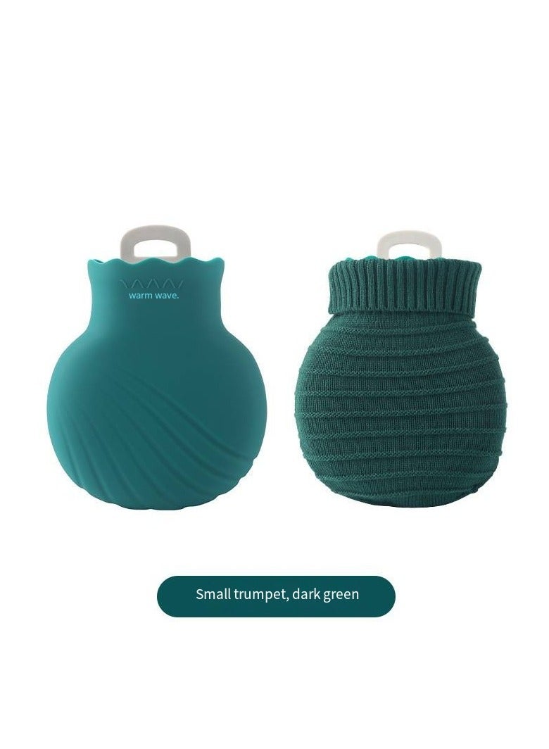 general Mini Hand Warmer, Explosion Proof Shell Hot Water Bag Microwavable Silicone Hot Water Bottle with Knitted Cover for Pain Relief Hot Cold Therapy Hand Feet Warmer, Menstrual Cramps, Hot Compress - Image 1