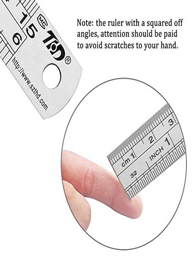 ZZTX Ruler Metal Straight Edge Stainless Steel Ruler 6 Inch Ruler Set Rulers Bulk 12 Pack - Image 4