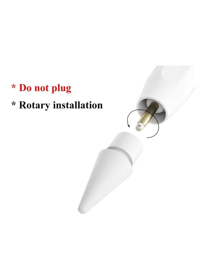 اليشمك طقم رؤوس بديلة من 4 قطع لقلم أبل من الجيل الأول والثاني أبيض - Image 4