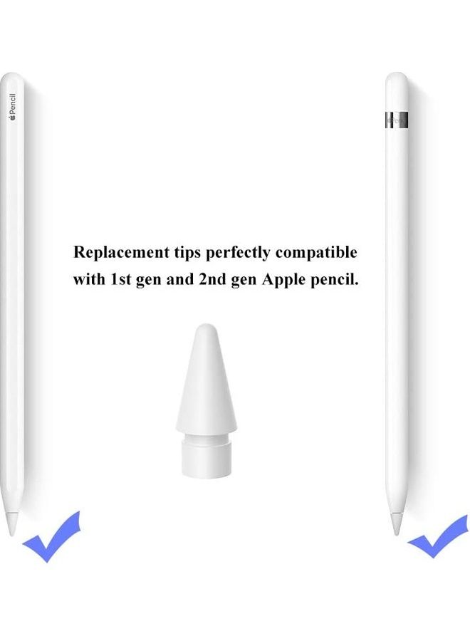 اليشمك طقم رؤوس بديلة من 4 قطع لقلم أبل من الجيل الأول والثاني أبيض - Image 2