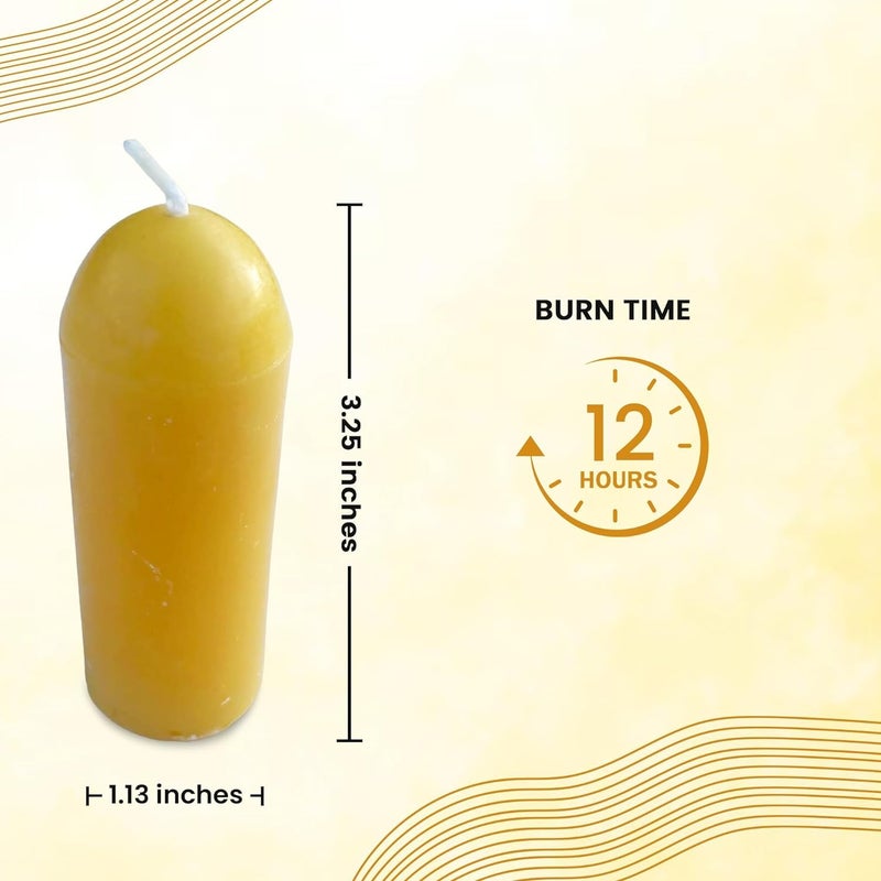Bee The Light BeeTheLight Beeswax Lantern Candles (3.5" x 1.25") - Smokeless Unscented Candle - 12 Hours Burn Time Each - Pure Beeswax Candle - Handmade Camping Candle for Lanterns & Chandeliers - Pack of 24 - Image 2