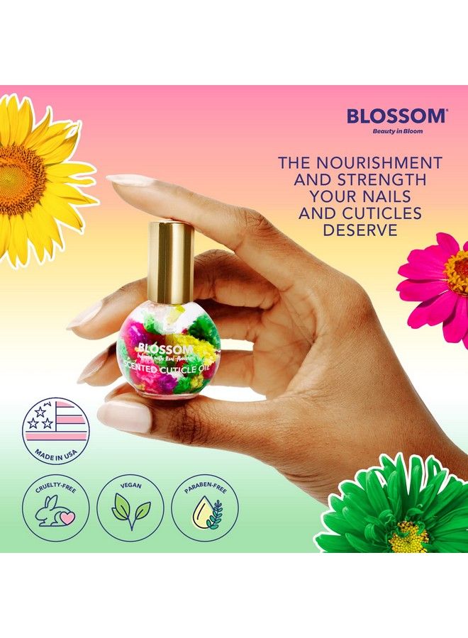 Blossom Hydrating Moisturizing Strengthening Scented Cuticle Oil Infused With Real Flowers Made In Usa 0.42 Fl. Oz Hibiscus - Image 4
