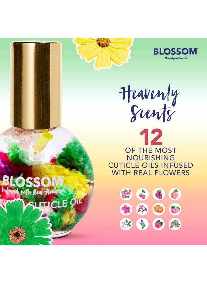 Blossom Hydrating Moisturizing Strengthening Scented Cuticle Oil Infused With Real Flowers Made In Usa 0.42 Fl. Oz Hibiscus - Image 3