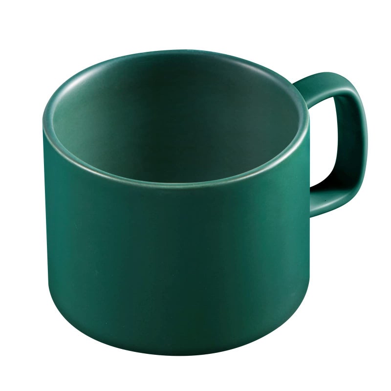 VOBAGA Coffee Mug 11 oz Tea Cup with FlatBottom Warming Coffee Milk for Office and Home Green