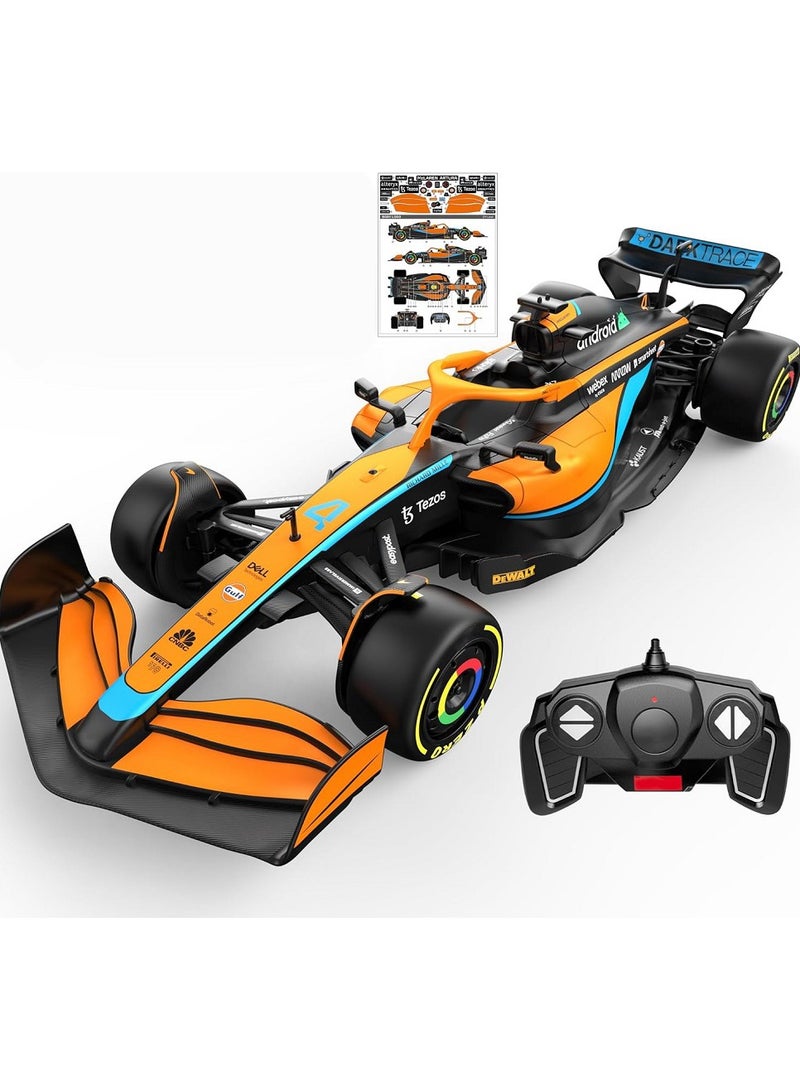 1:18 Racing Car Model , ABS Electric Remote Control Toy Vehicle With Decorative Stickers , Model Car Gift For Boys And Girls Orange 31.3 cm*11.3 cm*6.9 cm - Image 1