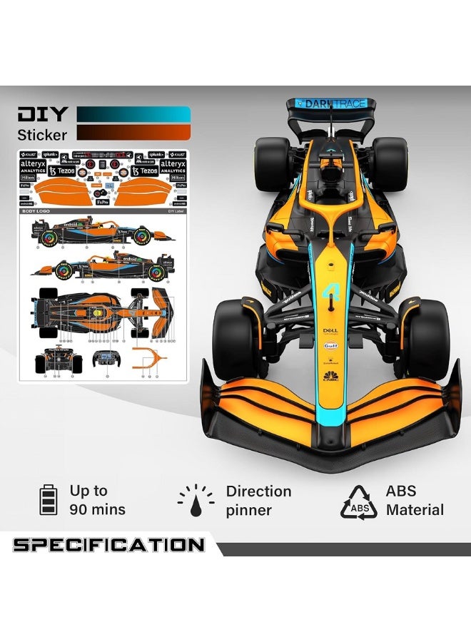 1:18 Racing Car Model , ABS Electric Remote Control Toy Vehicle With Decorative Stickers , Model Car Gift For Boys And Girls Orange 31.3 cm*11.3 cm*6.9 cm - Image 3