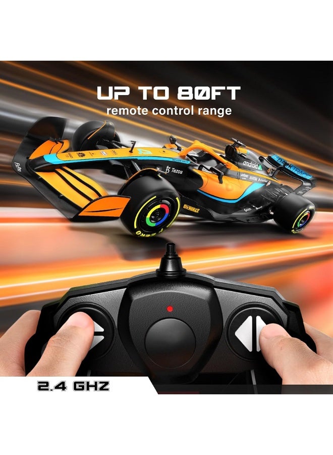 1:18 Racing Car Model , ABS Electric Remote Control Toy Vehicle With Decorative Stickers , Model Car Gift For Boys And Girls Orange 31.3 cm*11.3 cm*6.9 cm - Image 4