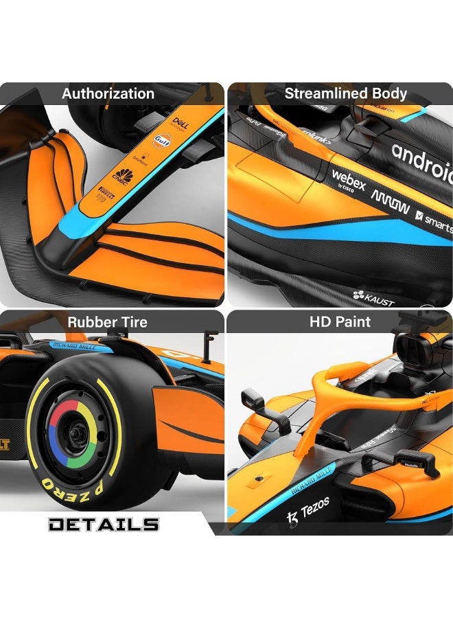 1:18 Racing Car Model , ABS Electric Remote Control Toy Vehicle With Decorative Stickers , Model Car Gift For Boys And Girls Orange 31.3 cm*11.3 cm*6.9 cm - Image 5