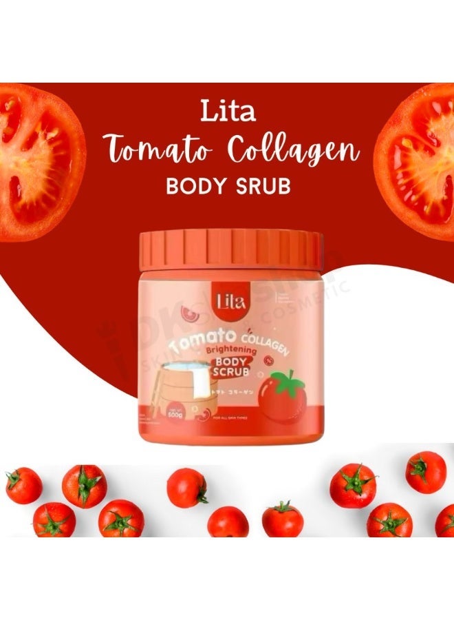 Lita Tomato Collagen Brightening Body Scrub 500g | Exfoliating Skin Polish for Smooth & Radiant Skin - Image 2