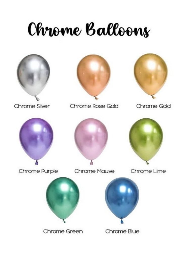 Metallic Chrome Balloons 50 Pcs 12 Inch Helium Shiny Thicken Latex Party Decoration (Chrome Purple)