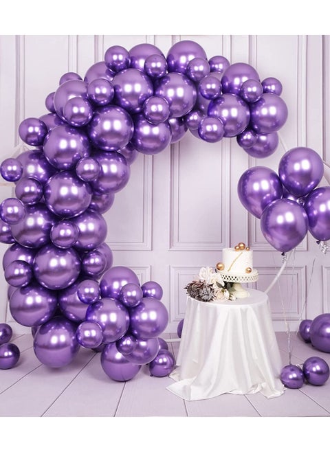 Metallic Chrome Balloons 50 Pcs 12 Inch Helium Shiny Thicken Latex Party Decoration (Chrome Purple)
