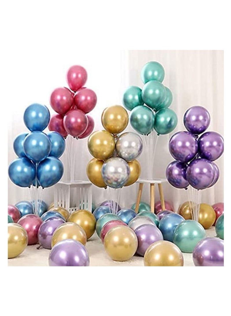 Metallic Chrome Balloons 50 Pcs 12 Inch Helium Shiny Thicken Latex Party Decoration (Chrome Purple)
