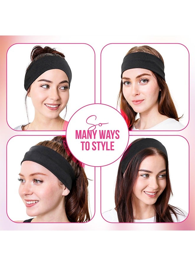 Generic 10 Pack Stretch Headbands, Non Slip Soft Cotton Sport Elastic Hairbands for Men and Women, Thin Summer Headband, Soft Cotton Hair Bands for Yoga, Pilates ,Workout, Running, Cycling - Image 3