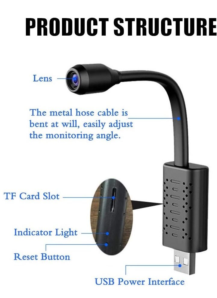 Generic - Hidden Wifi Mini Camera, Compact Portable Spy Cam Usb Plug For Indoor And Outdoor,Home Smart Security Camera With Motion Detection Loop Recording - Image 1