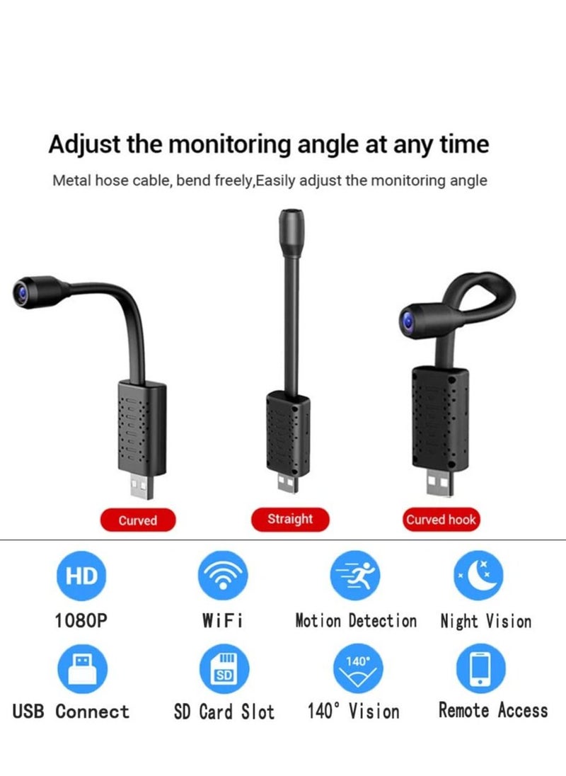 Generic - Hidden Wifi Mini Camera, Compact Portable Spy Cam Usb Plug For Indoor And Outdoor,Home Smart Security Camera With Motion Detection Loop Recording - Image 1