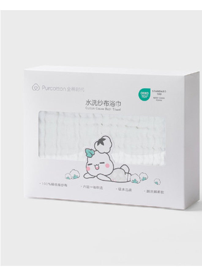 purcotton Recommended By Guo Jingjing】100% Baby Wash Gauze Towel, Infant Bath Swaddle Blanket - Image 1