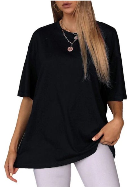 Nileton T-Shirt Drop Shoulder Oversized - Black