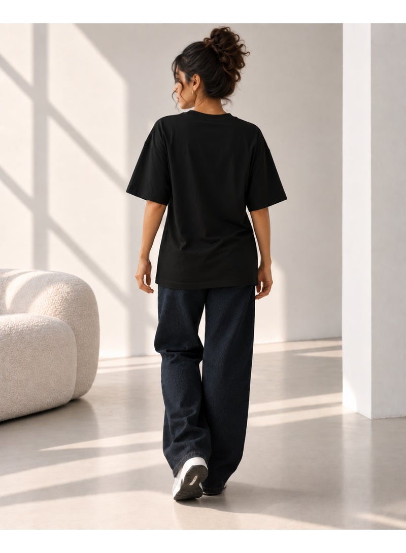 Nileton T-Shirt Drop Shoulder Oversized - Black - Image 3