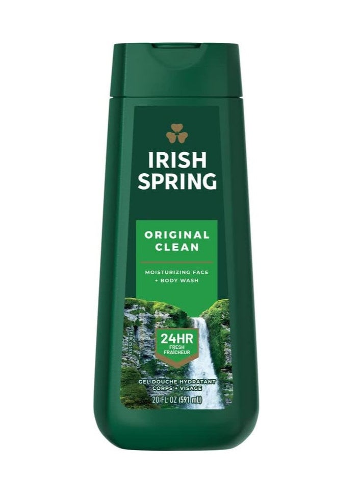 Irish Spring Original Clean  Body Wash for Men, 20 Oz,591 ml  - Image 1