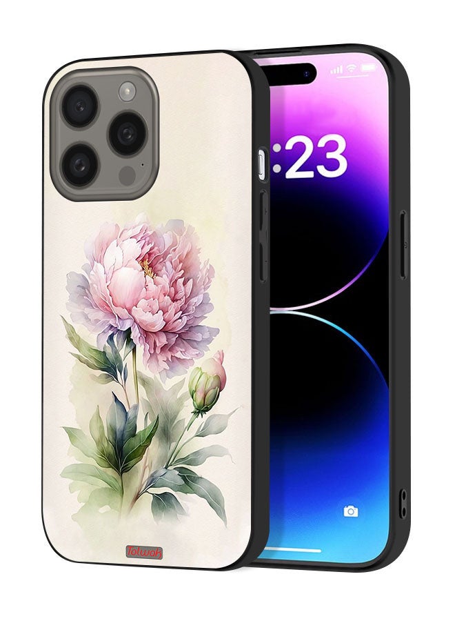 Tolwak Apple iPhone 15 Pro Protective Case Cover Watercolor Rose Paint Art - Image 1