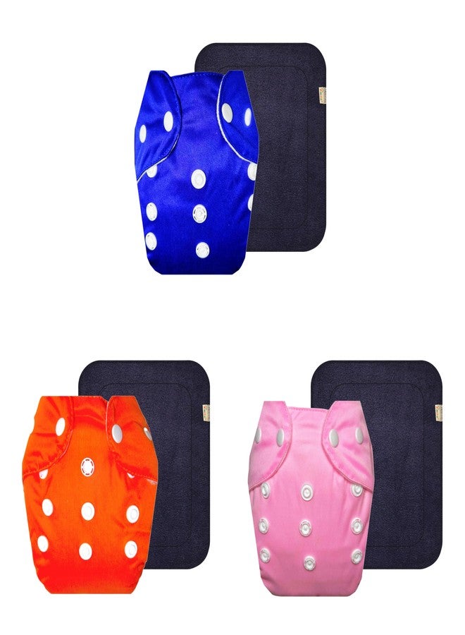 حفاضات قماشية دمبلدو لايت مع حشوة سوداء (عبوة من 3 قطع) | ملائمة تمامًا | مانعة للتسرب | سهلة التنظيف | مناسبة للارتداء طوال اليوم | من 3 أشهر إلى سنتين | للجنسين - Image 1