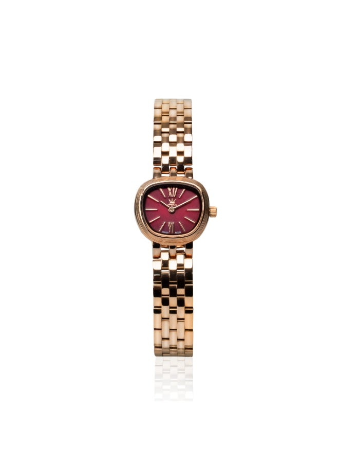 IMPERIAL Women's Rose Gold Stainless Steel Watch, Purple Dial, Y121 Movement, Butterfly Clasp, 3ATM Watch for Women | IMP.GZ8691L8900 - Image 1