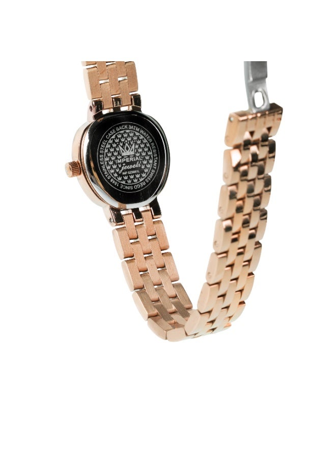 IMPERIAL Women's Rose Gold Stainless Steel Watch, Purple Dial, Y121 Movement, Butterfly Clasp, 3ATM Watch for Women | IMP.GZ8691L8900 - Image 3