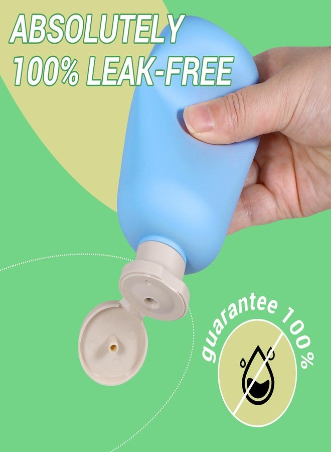 ASEVAT Plastic Empty Squeeze Bottle Refillable Lotion Containers, Cream Shampoo Leak Proof Travel Bottles (Greenpinkblue, 4-Pack) (BlueNavyGrey, 6.7 oz) - Image 3