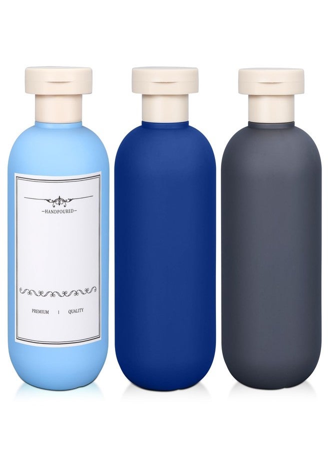 ASEVAT Plastic Empty Squeeze Bottle Refillable Lotion Containers, Cream Shampoo Leak Proof Travel Bottles (Greenpinkblue, 4-Pack) (BlueNavyGrey, 6.7 oz) - Image 1