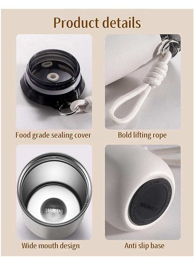Stainless Steel Coffee Mug with Lid – Reusable Double Wall Travel Coffee Mug for Hot and Cold Drinks, Leak-Proof, Easy to Clean – Available in 350ml (12oz) and 500ml (17oz) – White - Image 5