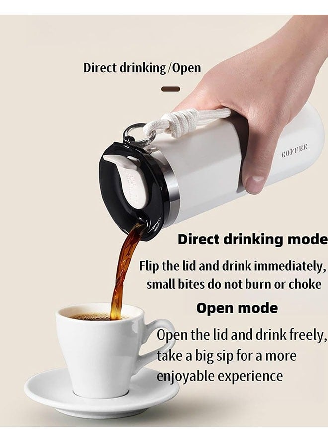 Stainless Steel Coffee Mug with Lid – Reusable Double Wall Travel Coffee Mug for Hot and Cold Drinks, Leak-Proof, Easy to Clean – Available in 350ml (12oz) and 500ml (17oz) – White - Image 3