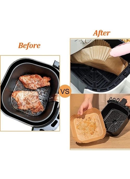 Tamu Airfryer Baking Paper 50 Pieces Air Fryer Square Model Baking Paper Airfryer Oil-Free Fryer  - Image 3