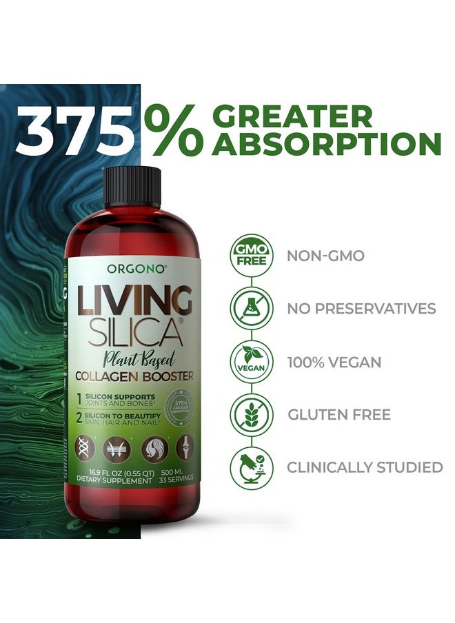 Orgono Living Silica - Living Silica Plant Based Collagen Booster Vegan Collagen Booster ; Supports Healthy Collagen And Elastin Production For Joint & Bone Support Glowing Skin Strong Hair & Nails 500 ML - Image 1