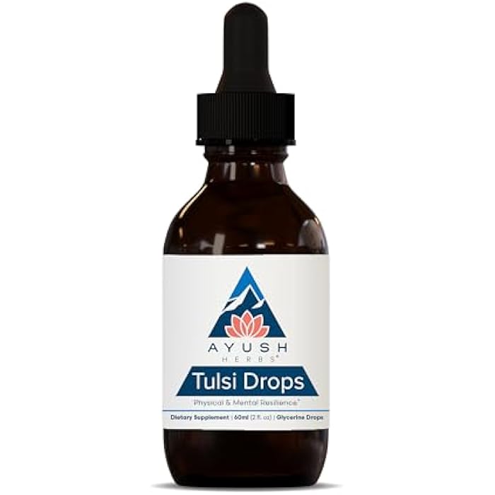 Ayush Herbs Tulsi Drops - Alcohol-Free Tulsi Drops, Holy Basil Gylcerite, Natural Immune-Support Drops for Kids & Adults, Calm & Focus Booster - 2 Fl Oz (80 Servings) - Image 1