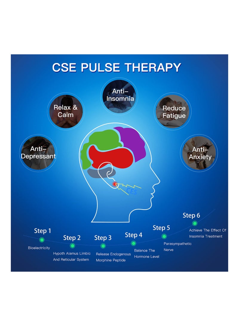 SOLARAE جهاز مساعدة النوم EMS بتقنية الميكروكهرباء، جهاز نوم بشاشة LCD، مساعدة للنوم للأرق، مناسب لتخفيف القلق والتوتر وتحسين النوم لرحلات العمل، وللأشخاص الذين يعانون من جودة نوم ضعيفة (عبوة واحدة) - Image 4
