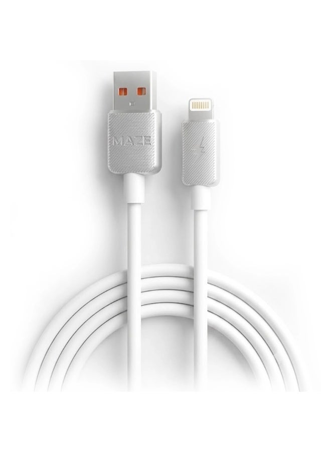ميذ كابل شحن سريع بقوة 20 واط (USB-A إلى Lightning) – يدعم الشحن السريع (QC 3.0) ونقل البيانات بسرعة 480 ميجابت في الثانية، يتميز بتصميم متين ومجدول من النايلون ومقاوم للانحناء، بطول 1 متر، متوافق مع أجهزة iPhone وiPad والأجهزة المزودة بمنفذ Lightning. - Image 1