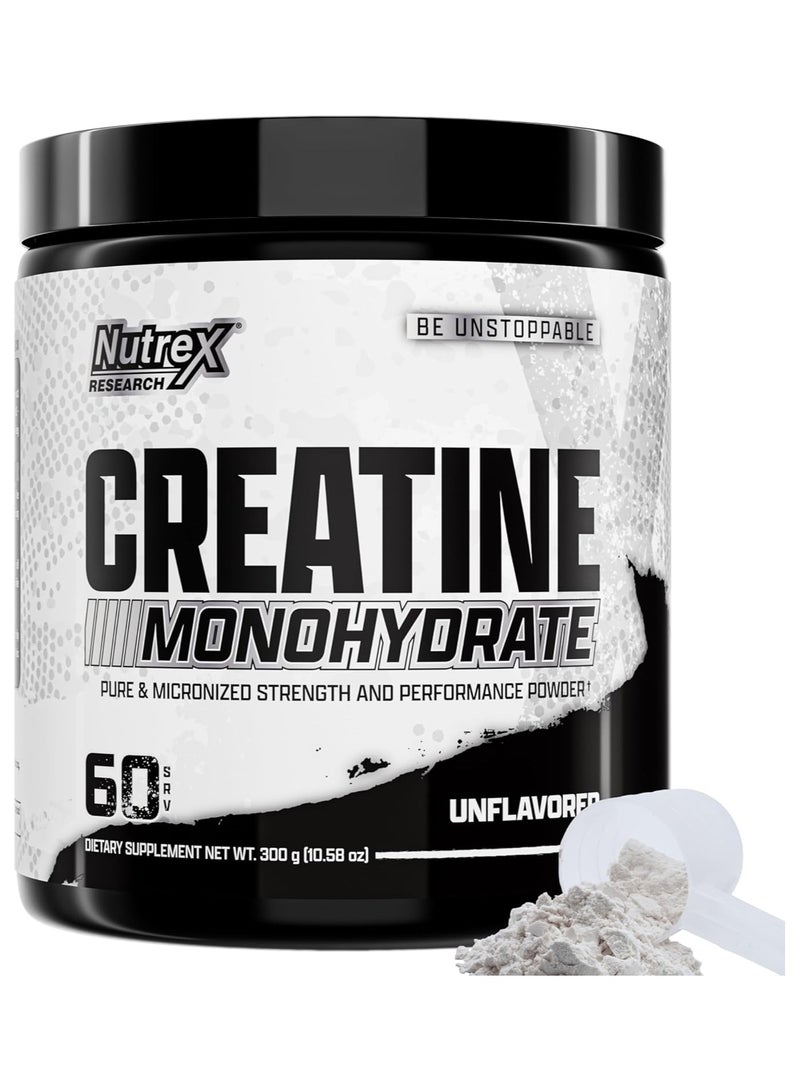 نورتكس ريسيرش مسحوق أحادي هيدرات الكرياتين فائق النقاء من نيوتريكس ريسيرش، بدون نكهة، 60 حصة، 300 جم - Image 1