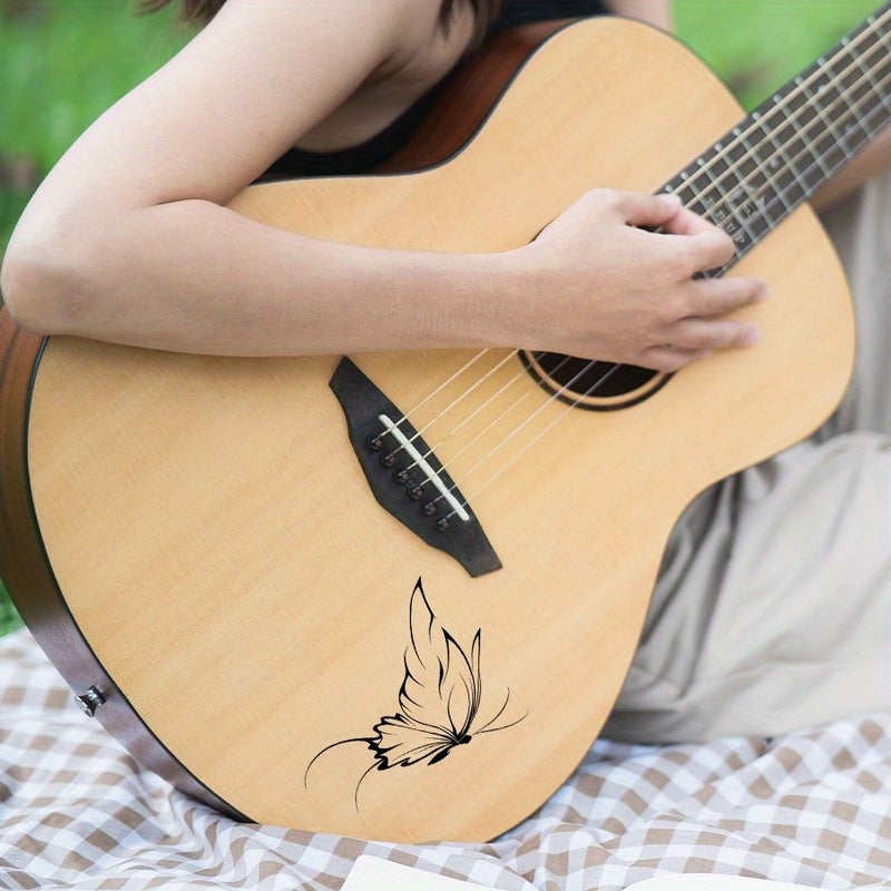 Minimalist Butterfly Guitar Decal For Acoustic Bass Ukulele Motorcycle - Image 1