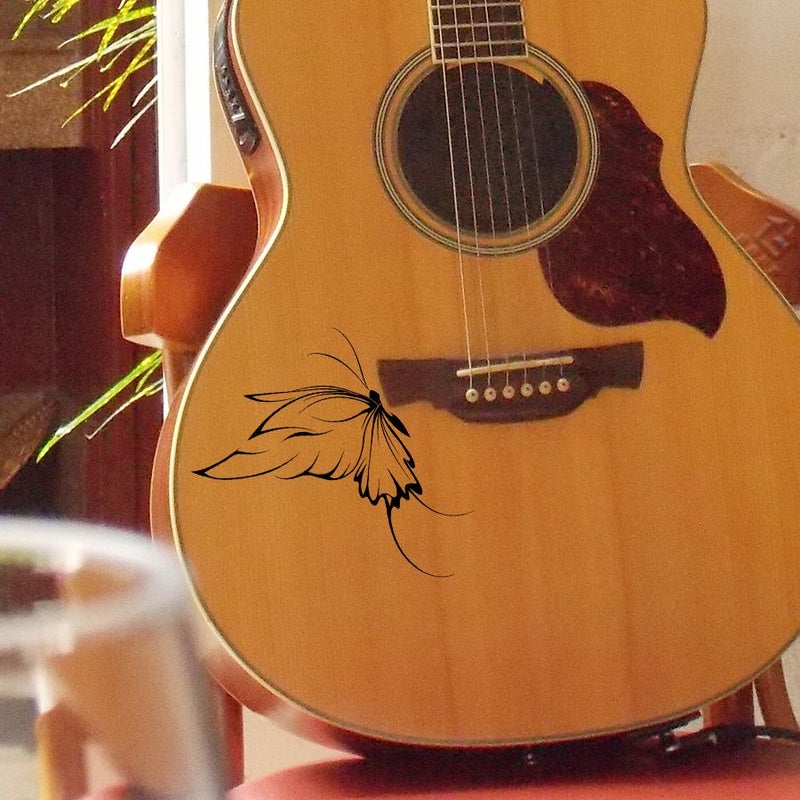 Minimalist Butterfly Guitar Decal For Acoustic Bass Ukulele Motorcycle - Image 2
