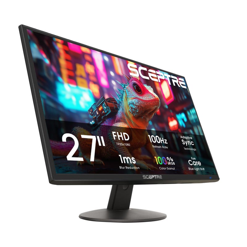 Sceptre New 27-inch Prime Monitor 100Hz HDMI x2 VGA 1ms 99% sRGB Eye-Care Build-in Speakers, Machine Black 2026 (E275W-19203R Series) - Image 1