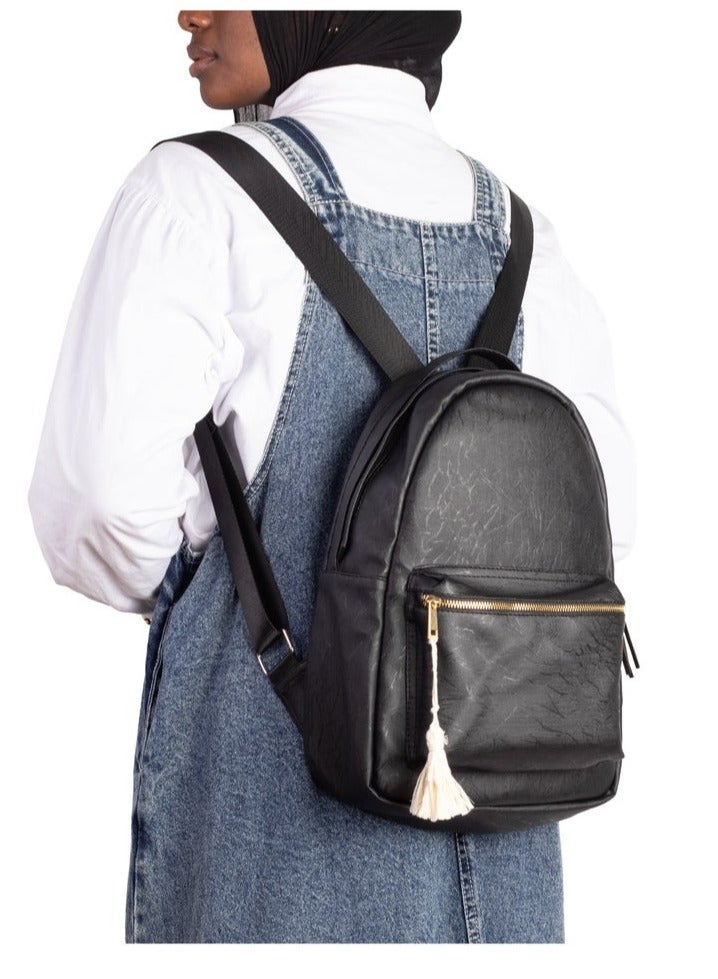 Ar supply Ar Roots Women’s Minimalist Faux Leather Backpack – Chic Textured Everyday Rucksack with Tablet Sleeve & Water Bottle Holder – Lightweight Travel & Commuter Bag – Large Capacity - Image 5