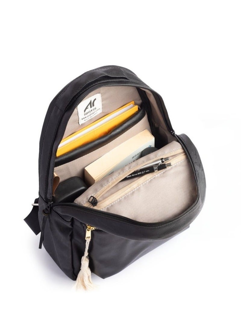 Ar supply Ar Roots Women’s Minimalist Faux Leather Backpack – Chic Textured Everyday Rucksack with Tablet Sleeve & Water Bottle Holder – Lightweight Travel & Commuter Bag – Large Capacity - Image 3