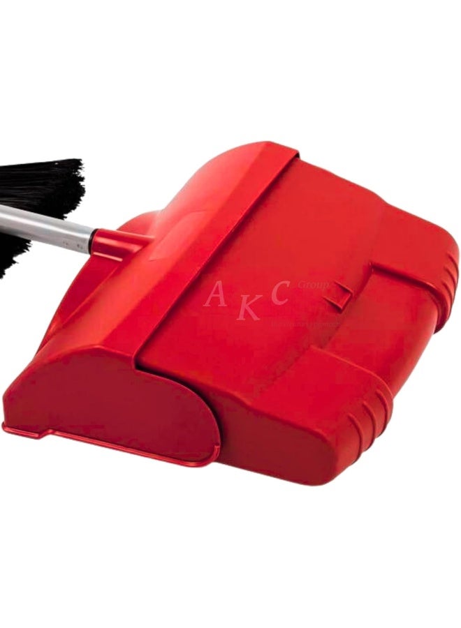 AKC Long Handle Broom and Dustpan Set – Foldable Upright Design, Lightweight & Sturdy – Standing Cleaning Combo for Home, Office, Kitchen, Indoor & Outdoor – Available in 4 Colors (Red) - Image 4