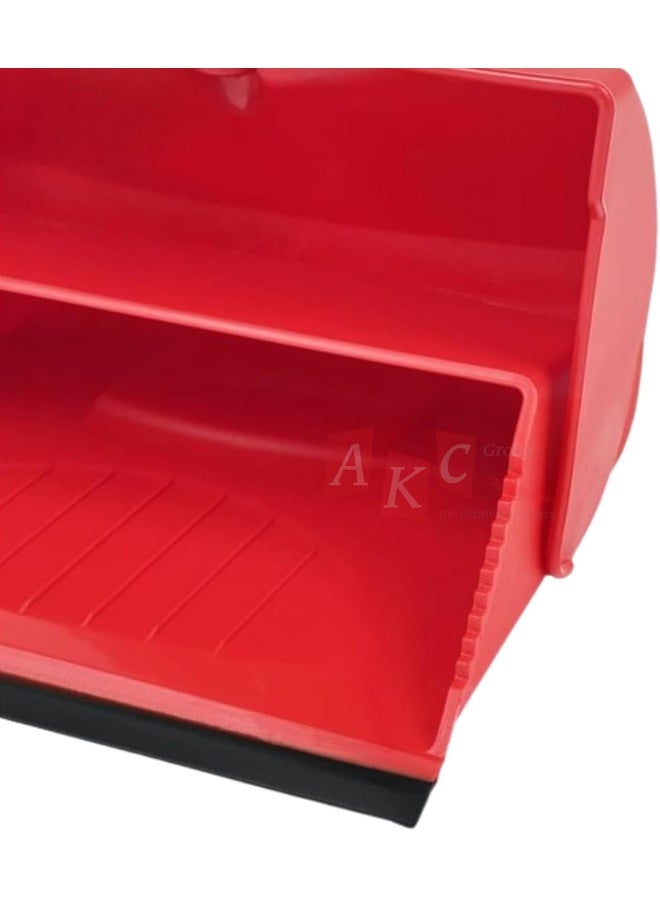 AKC Long Handle Broom and Dustpan Set – Foldable Upright Design, Lightweight & Sturdy – Standing Cleaning Combo for Home, Office, Kitchen, Indoor & Outdoor – Available in 4 Colors (Red) - Image 5