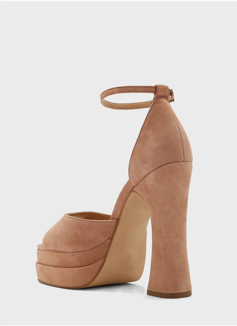 Dune LONDON Mega High Heel Peep Toe Pumps