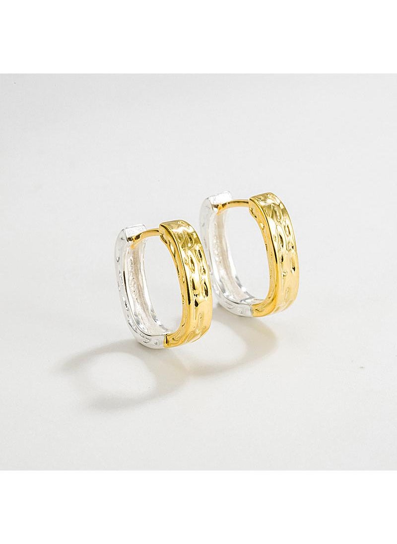 Y&D - 18K Gold Square Geometric Two Tone Earrings For Women - Image 1