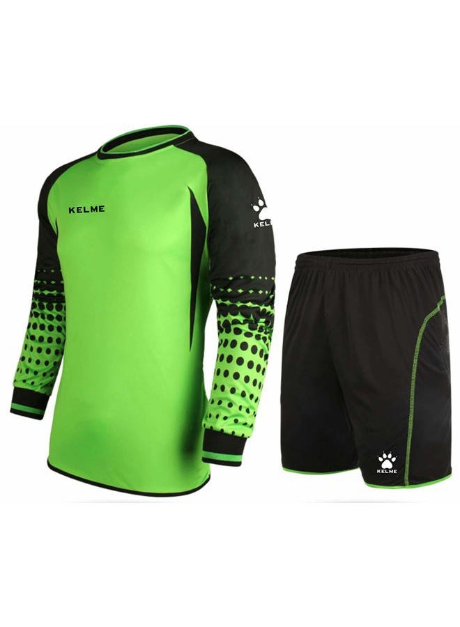 KELME Soccer Goalie Jersey Padded Uniform Kit - Goalkeeper Jersey, Shorts, Socks - Mens Football Padded Shirt Kids/Adult size, Blue, XS - Image 2