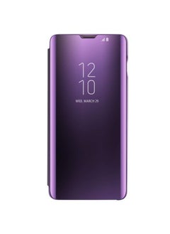 For Samsung Galaxy S20 FE Clear View Flip Case , Without Sensor , Stand Watching Position , Mirror Full Protection Cover Compatible With Samsung Galaxy S20 FE (6.5’) (Purple)