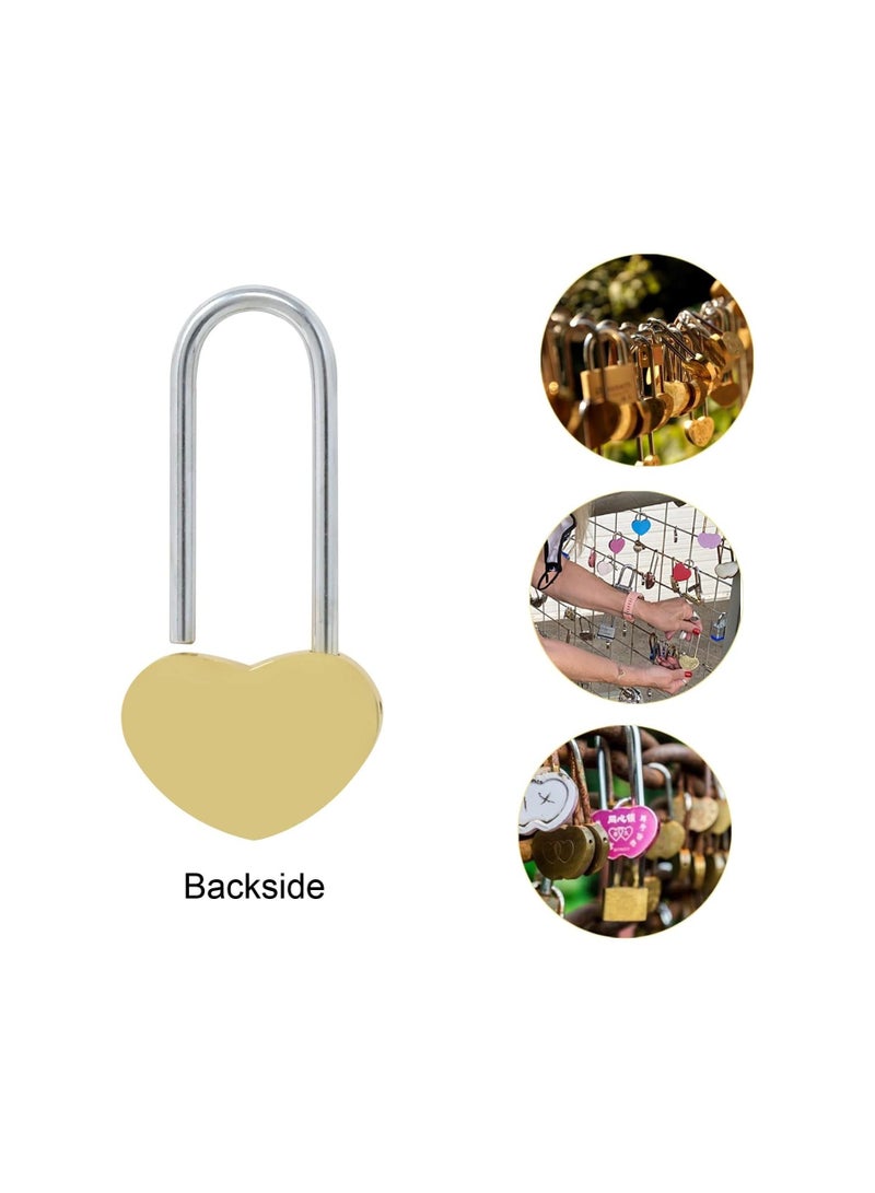 Love Lock Without Key, Solid Brass Heart Lock, Engraved Love You Forever Padlocks for Wedding, Anniversary, Valentine's Day, Travel, 2Pcs - Image 4